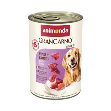 Вологий корм Animonda GranCarno для дорослих собак, з яловичиною та ягням, 400 г 4017721827331 фото