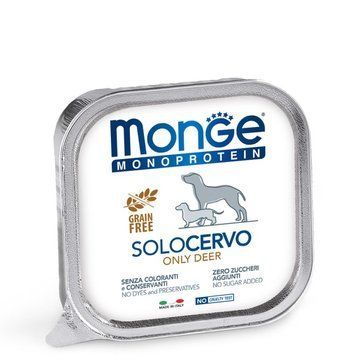 Монопротеїновий вологий корм Monge Dog Solo 100% для собак, з олениною 70014175 фото