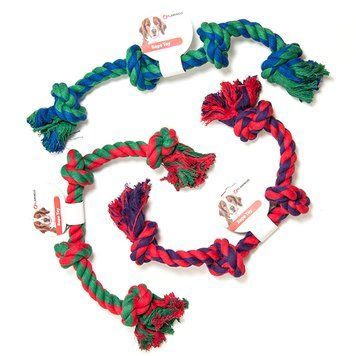 Flamingo Cotton Bone 4 Knots ФЛАМІНГО МОТУЗЯНА КІСТКА 4 вузли іграшка для собак 507313 фото
