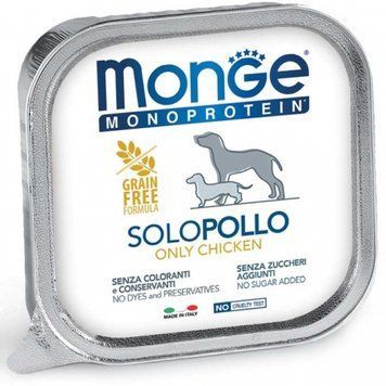 Монопротеїновий вологий корм Monge Dog Solo 100% для собак, з куркою 70014137 фото