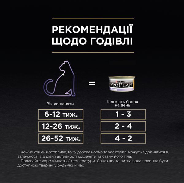 Вологий корм PRO PLAN Kitten Healthy Start для кошенят, мус, з куркою, 85 г 8445290673688 фото