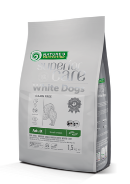 Nature's Protection Superior Care White Dogs Grain Free Insect Adult Small Breeds Сухий беззерновий корм для дорослих собак малих порід з протеїном комах, 1,5 кг NPSC47441 фото