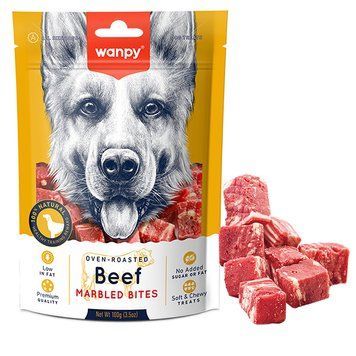 Wanpy Beef Marbled Bites ВАНПІ МАРМУРОВА ЯЛОВИЧИНА ШМАТОЧКИ ласощі для собак MA-15S фото