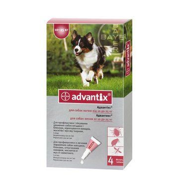 Краплі від бліх і кліщів Bayer Advantix для собак вагою 10-25 кг 54167 фото