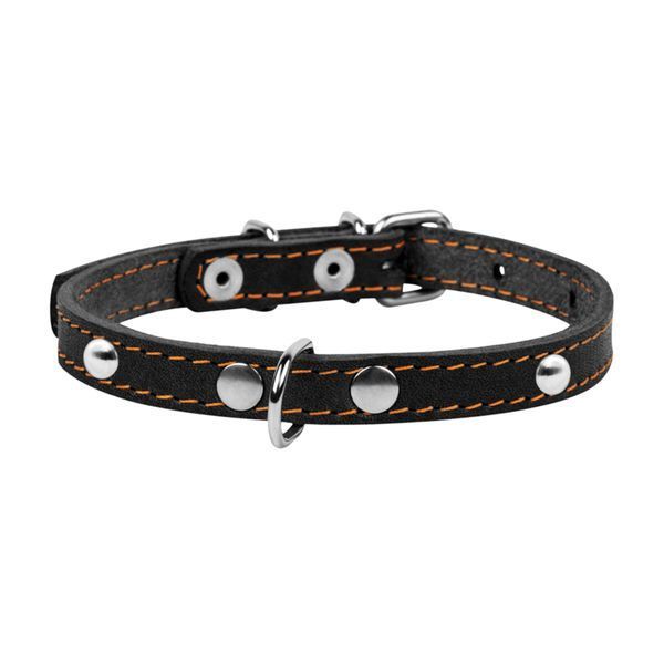 Нашийник "CoLLaR одинарний з прикрасами (ширина 14мм, довжина 27-35см) чорний 00041 фото