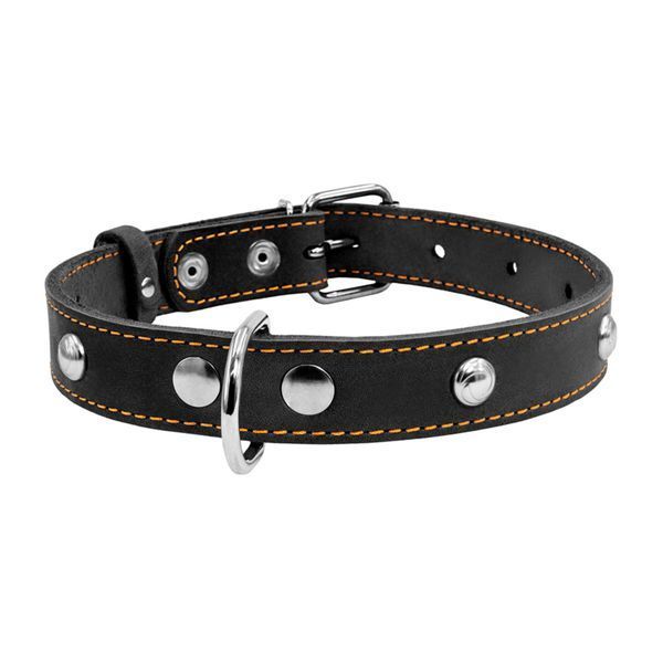 Нашийник "CoLLaR одинарний з прикрасами (ширина 14мм, довжина 27-35см) чорний 00041 фото