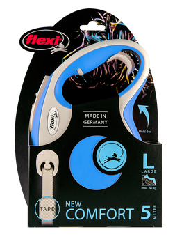 Повідець-рулетка New Comfort стрічка L (5 м; до 60 кг) (синій, 2020) CF30T5.251.BL.20 фото