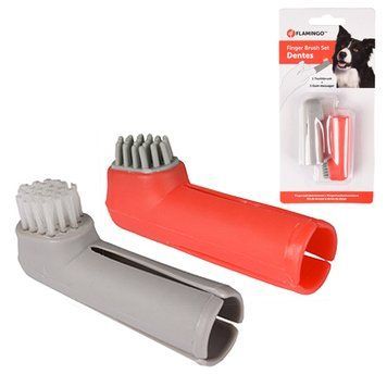 Flamingo Finger Toothbrush Set ФЛАМІНГО набір зубна щітка на палець 5312083 фото