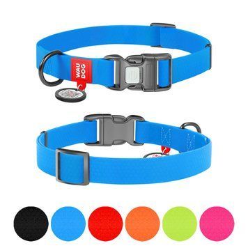 Нашийник для собак водостійкий WAUDOG Waterproof c QR паспортом, пластикова пряжка-фастекс, Ш 25 мм, Дов 38-58 см, блакитний 27772 фото