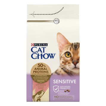 Сухий корм CAT CHOW Sensitive для дорослих котів із чутливою шкірою та травленням, з лососем, 1,5 кг 7613035394131 фото