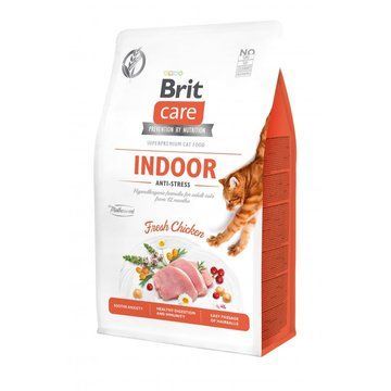 Сухий корм Brit Care Cat GF Indoor Anti-stress для котів, які постійно живуть у приміщенні, курка, 400 г 8595602540860 фото