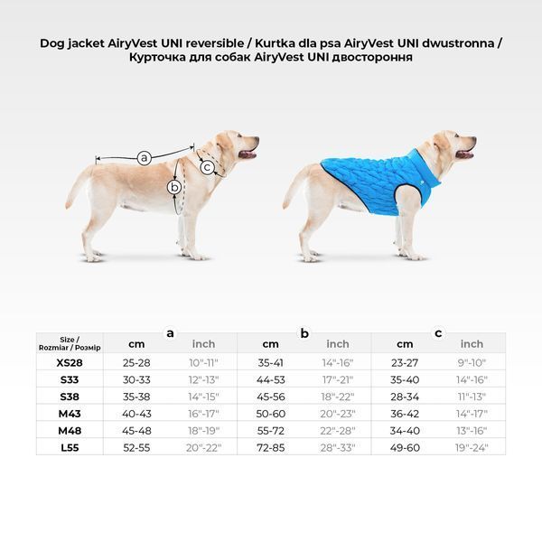 Куртка двостороння AiryVest UNI, розмір L55, блакитно-чорна 2571 фото