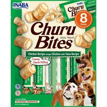 Ласощі INABA "Churu Bites" для собак, курка з тунцем 8*12 гр EUD722 фото