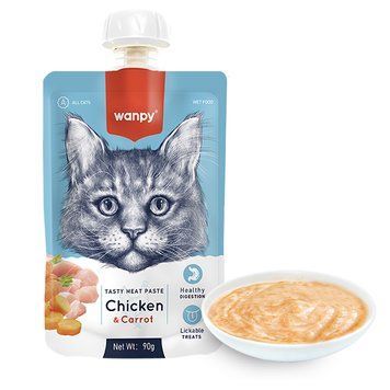 Wanpy Chicken & Carrot ВАНПІ КРЕМ-ПЮРЕ КУРКА З МОРКВОЮ рідкий корм для котів RAС-38 фото