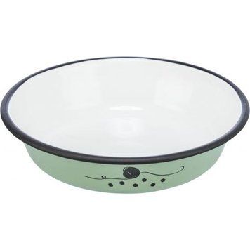 Миска Trixie для котів пласка, емаль/метал, 12 см, 200 мл (зелена) TX-25211 фото