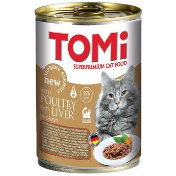 TOMi Рoultry Liver ТОМІ ПТИЦЯ ПЕЧІНКА консерви для котів, вологий корм, банка 400г 157060 фото