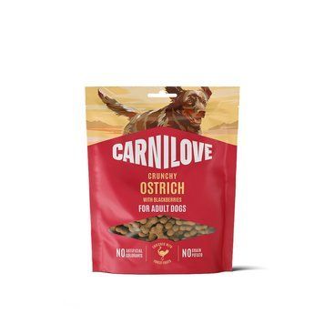 Ласощі Carnilove Crunchy Snack Ostrich with Blackberries для собак хрусткі страус і ожина 200 г 1111223552 фото