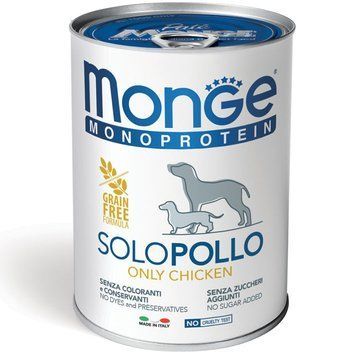 Монопротеїновий вологий корм Monge Dog Solo 100% для собак, з куркою 70014212 фото