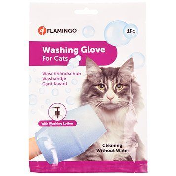 Flamingo Washing Glove Cat ФЛАМІНГО РУКАВИЦА-СЕРВЕТКА для миття без води котів 507322 фото