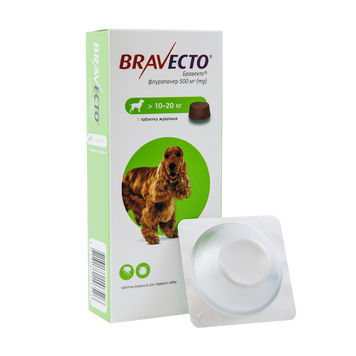 Бравекто Bravecto 500 мг жувальна таблетка для собак 10&ndash;20 кг MSD14652 фото