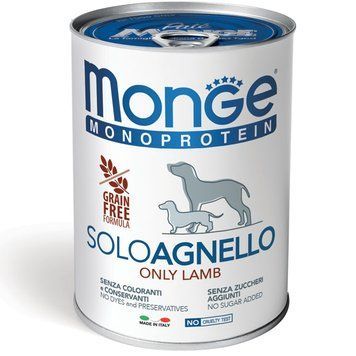 Монопротеїновий вологий корм Monge Dog Solo 100% для собак, з ягнятиною 70014236 фото