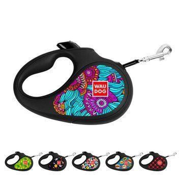 Повідець-рулетка для собак WAUDOG R-leash, малюнок "Літо", XS, до 12 кг, 3 м, світловідбиваюча стрічка чорний 8123-0062-01 фото