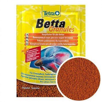 Сухий корм для прісноводних риб Tetra BETTA Granules 5 г 4004218193680 фото