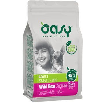 Сухий корм Oasy One Animal Protein Adult Small/Mini з м'ясом дикого кабана для дорослих собак малих порід 8053017348414 фото