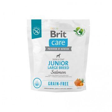Сухий корм Brit Care Dog Grain-free Junior Large Breed для молодих собак великих порід, беззерновий з лососем, 1 кг 8595602558889 фото