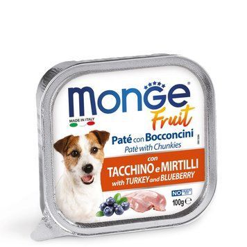 Паштет Monge Dog Wet FRUIT зі шматочками м&rsquo;яса Індички та Чорниця 70013208 фото