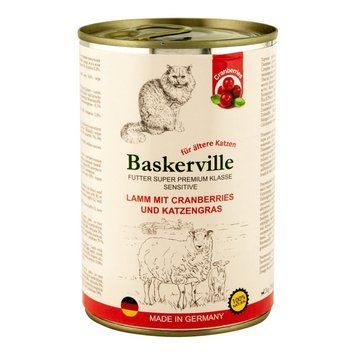 Baskerville KF Sensitive Lamm Mit Preiselbeeren. Ягня з журавлиною та котячою м'ятою, 400g 21555 фото