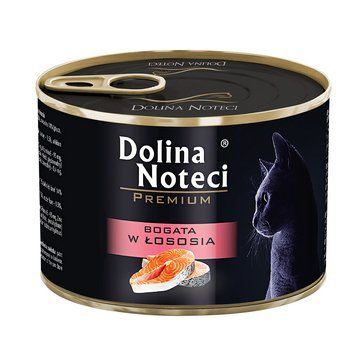 Консерва Dolina Noteci Premium для котів, м'ясні шматочки в соусі з лососем 185г DN 185 (787) фото