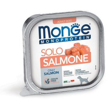 Монопротеїновий вологий корм Monge Dog Solo 100% для дорослих собак, з лососем 70014748 фото