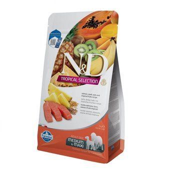 Сухий низькозерновий корм Farmina N&D Tropical Selection для дорослих собак середніх і великих порід з лососем і тропічними фруктами, 2 кг 183870 фото