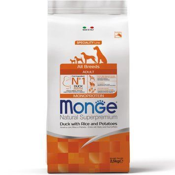 Сухий корм Monge Dog All breeds Adult для дорослих собак всіх порід з м'ясом Качки 70011129 фото