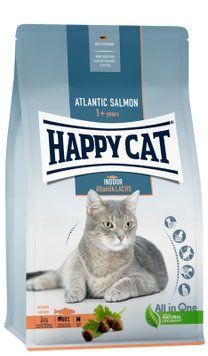 Сухий корм Happy Cat Indoor Atlantik Lachs для дорослих котів, що мешкають в приміщенні зі смаком лосося, 300 г 70587 фото