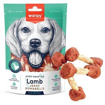 Wanpy Lamb Jerky Dumbell ВАНПІ В&rsquo;ЯЛЕНЕ ЯГНЯ КІСТКА-ГАНТЕЛЬ лакомство для собак LA-05H фото