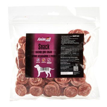 Ласощі AnimAll Snack качині медальйони з тріскою для собак, 500 г 151739 фото