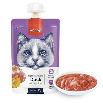 Wanpy Duck & Pumkin ВАНПІ КРЕМ-ПЮРЕ КАЧКА З ГАРБУЗОМ рідкий корм для котів RAС-39 фото