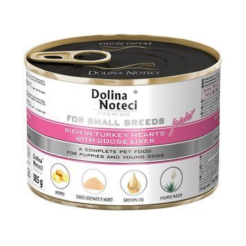 Корм конс.Dolina Noteci Premium для цуценят,юніорів собак маленьких порід з серцем індички та гусячою печінкою, 185 гр DN 185 (489) фото
