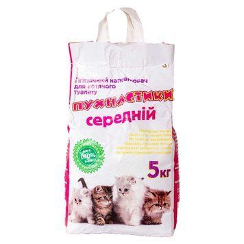 Пісок КРАФТ "Пухнастики", середній, без аромату, пакет, 5кг КРАФТ_ средний фото