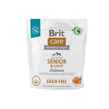 Сухий корм Brit Care Dog Grain-free Senior & Light для старіючих собак, беззерновий з лососем, 1 кг 8595602558940 фото