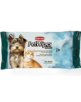 Очисні вологі серветки Padovan Pet Wipes Talco 40 шт (PP00464) PP00464 фото