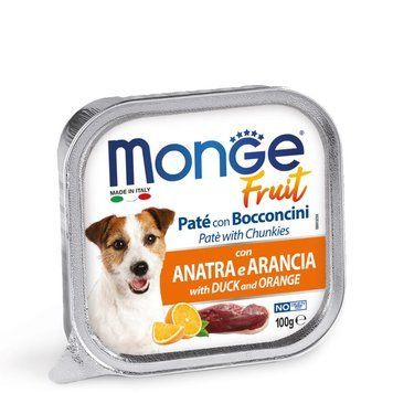 Паштет Monge Dog Wet FRUIT зі шматочками м&rsquo;яса Качки та Апельсин 70013239 фото