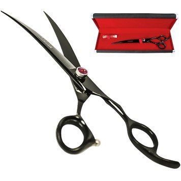Davis Majutsu Titanium Curved ДЕВІС МАЙЖИТЦУ ТІТАНІУМ вигнуті ножиці для стрижки собак S.MT8C фото