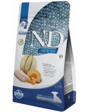 Беззерновий сухий корм Farmina N&D Grain Free Ocean Pumpkin для цуценят дрібних порід з тріскою та динею 800 г 173412 фото