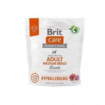Сухий корм Brit Care Dog Hypoallergenic Adult Medium Breed для собак середніх порід, гіпоалергенний з ягням, 1 кг 8595602559039 фото