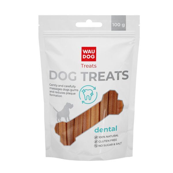 Ласощі для собак WAUDOG Treats "Стоматологічна паличка зі смаком тріски", 100 г 4455 фото