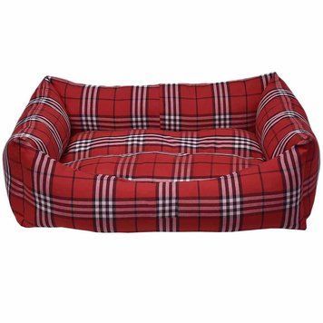Диван для тварин DANISH, прямокутний з бортиками (червона клітка) 50*38*19 см S VR02//8843 фото