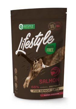 Nature's Protection Lifestyle Senior Salmon Сухий беззерновий корм для літніх котів з лососем, 400 г NPLS45955 фото